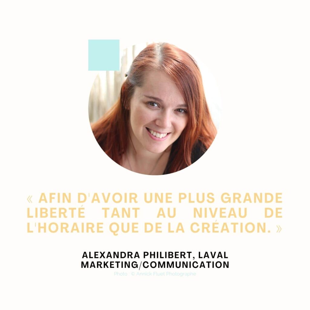 Témoignage Alexandra Philibert travailleuse autonome marketing communication Laval