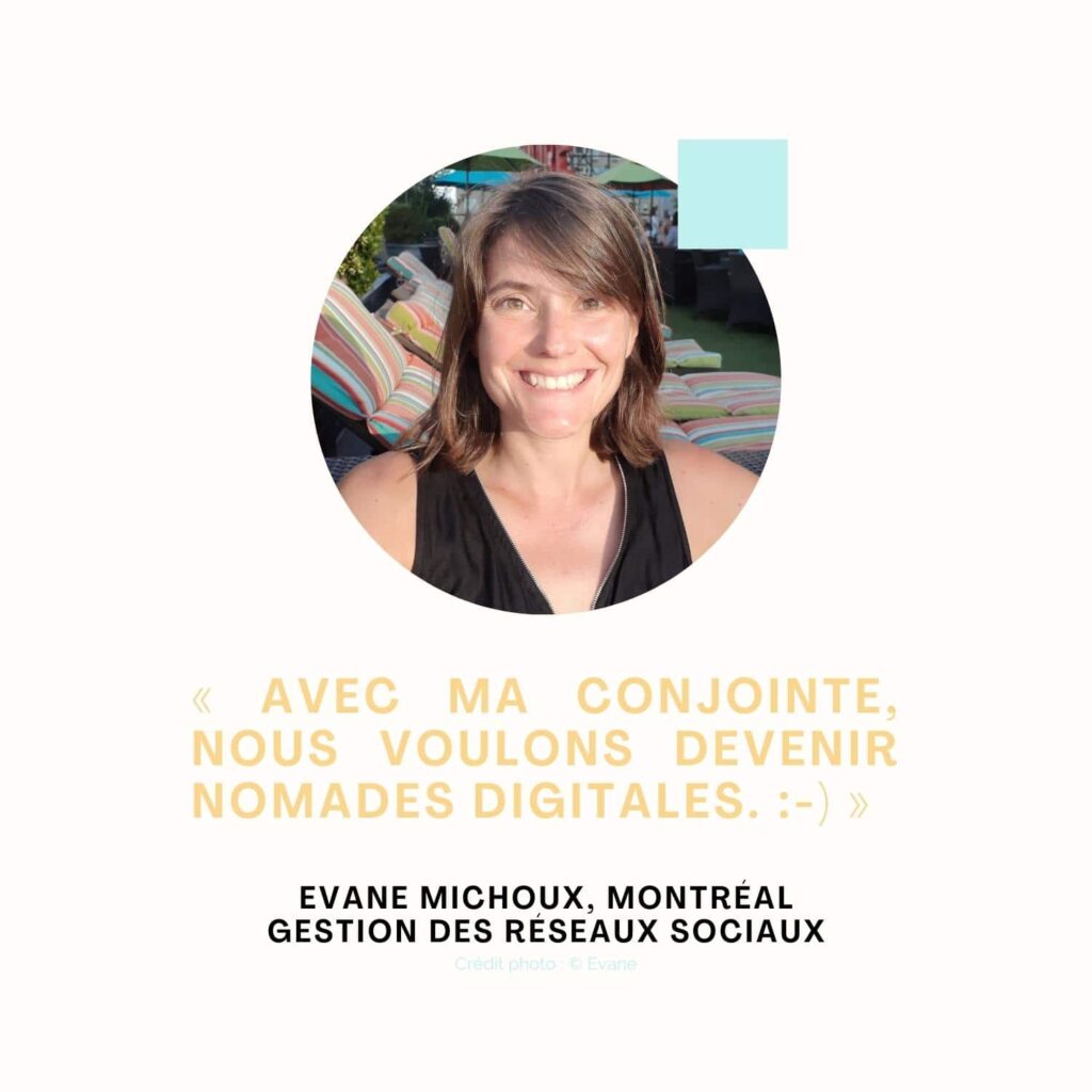 Témoignage Evane Michoux travailleuse autonome gestionnaire de réseaux sociaux Montréal