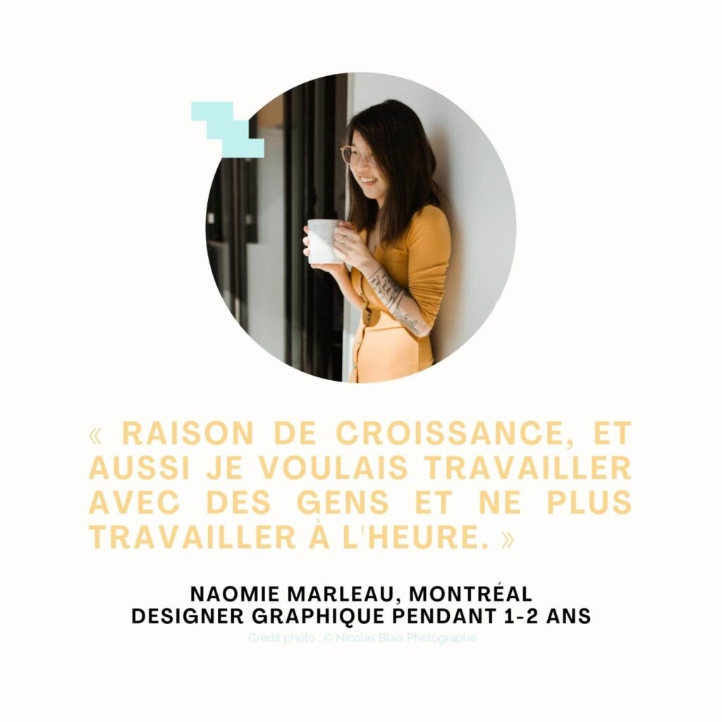 Témoignage Naomie Marleau entrepreneure designer graphique Montréal