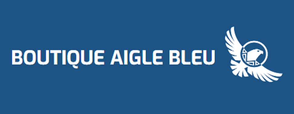 Logo Boutique Aigle Bleu produits naturels et développés selon le savoir-faire traditionnel des Premières Nations